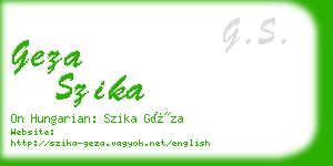 geza szika business card